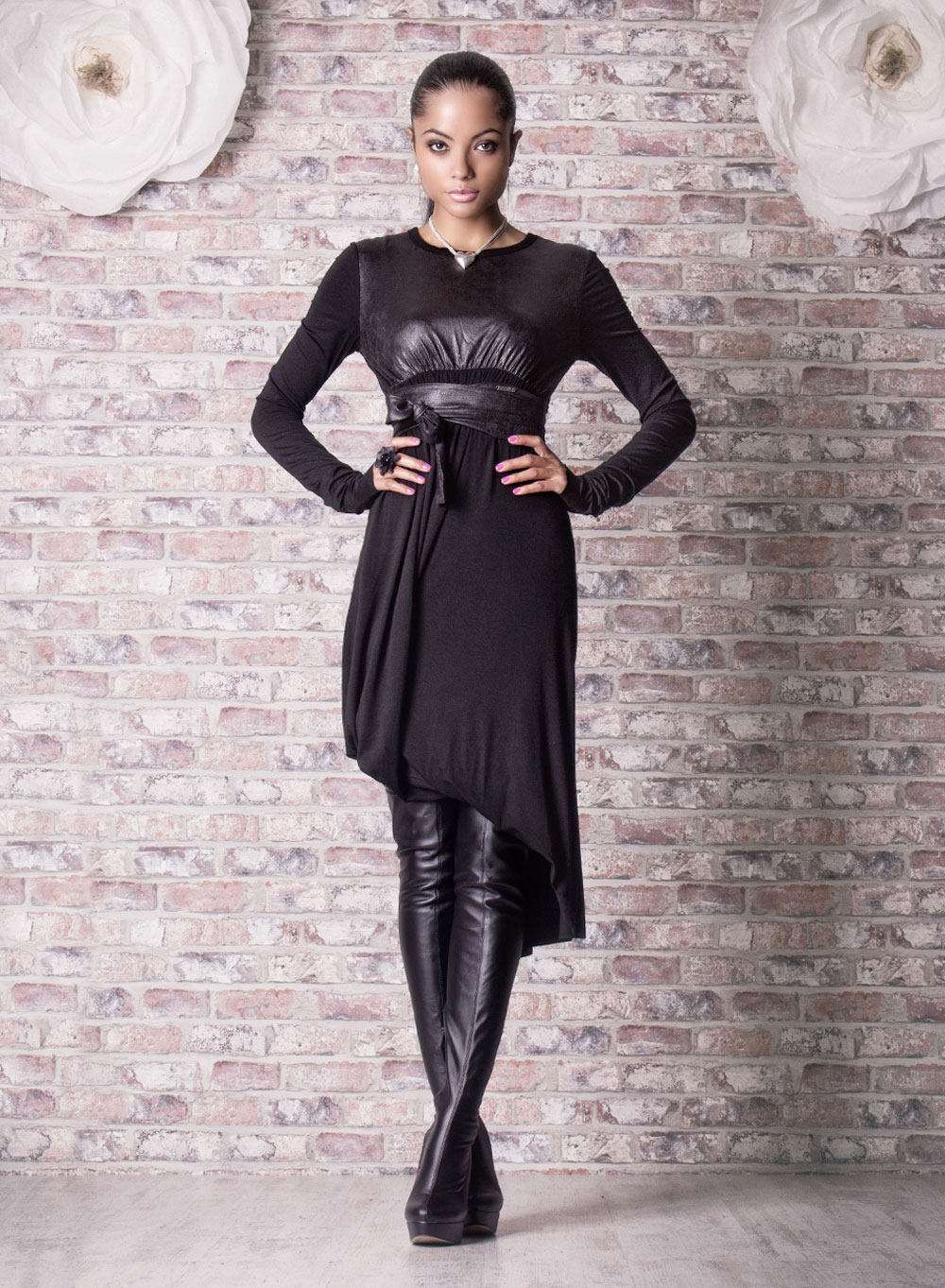 Asymmetrical Black Dress/ Extravagant Sexy Dress/ Plus Size Clothing Friends.Fashion Asymmetrical Black Dress/ Extravagant Sexy Dress/ Plus Size Clothing Friends.Fashion