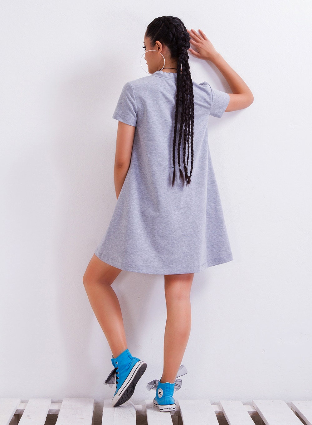 Casual Short Sleeve Dress, Spring Loose Dress, Summer Dress With Pockets, Plus Size Clothing