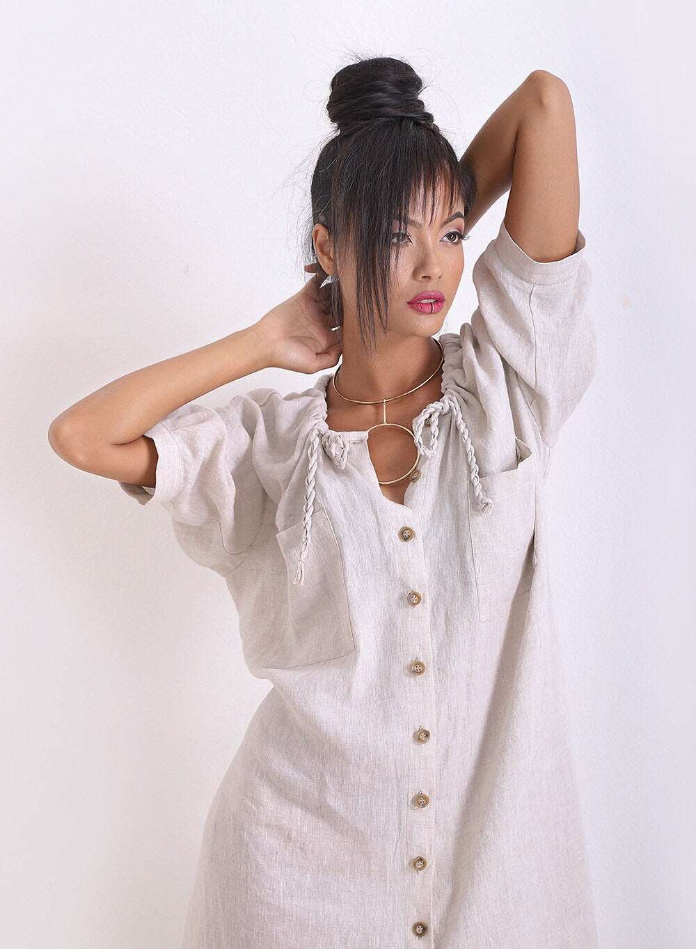 Linen Casual Dress, Long Summer Dress, Linen Clothing