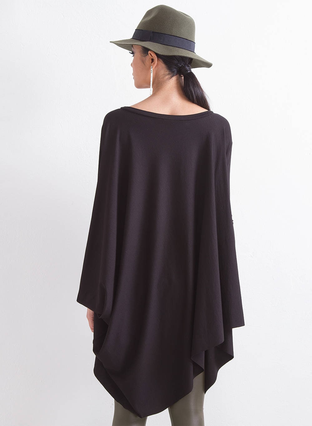 Tunic Tops For Women, Asymmetric Tunic, Plus Size Clothing, Black Tunic, Oversized Tunic, Loose Tunic, Evening Tunic, Winter Clothing