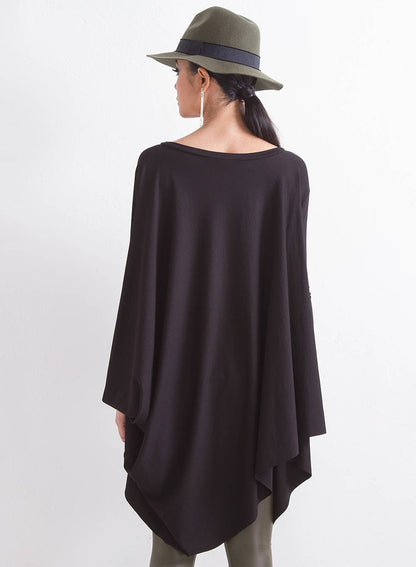 Tunic Tops For Women, Asymmetric Tunic, Plus Size Clothing, Black Tunic, Oversized Tunic, Loose Tunic, Evening Tunic, Winter Clothing