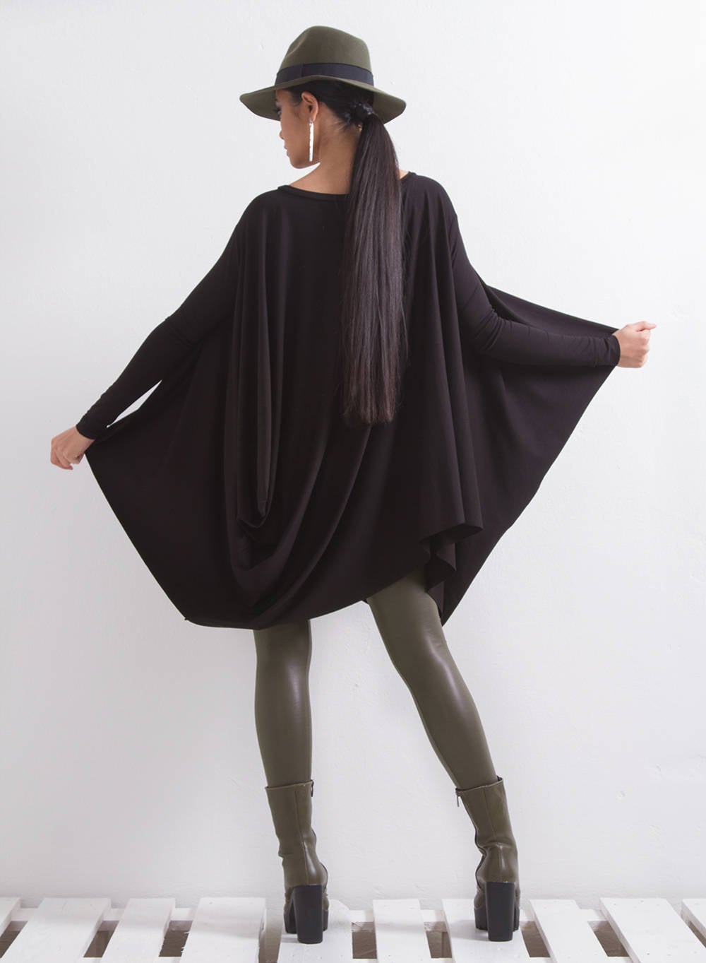 Tunic Tops For Women, Asymmetric Tunic, Plus Size Clothing, Black Tunic, Oversized Tunic, Loose Tunic, Evening Tunic, Winter Clothing