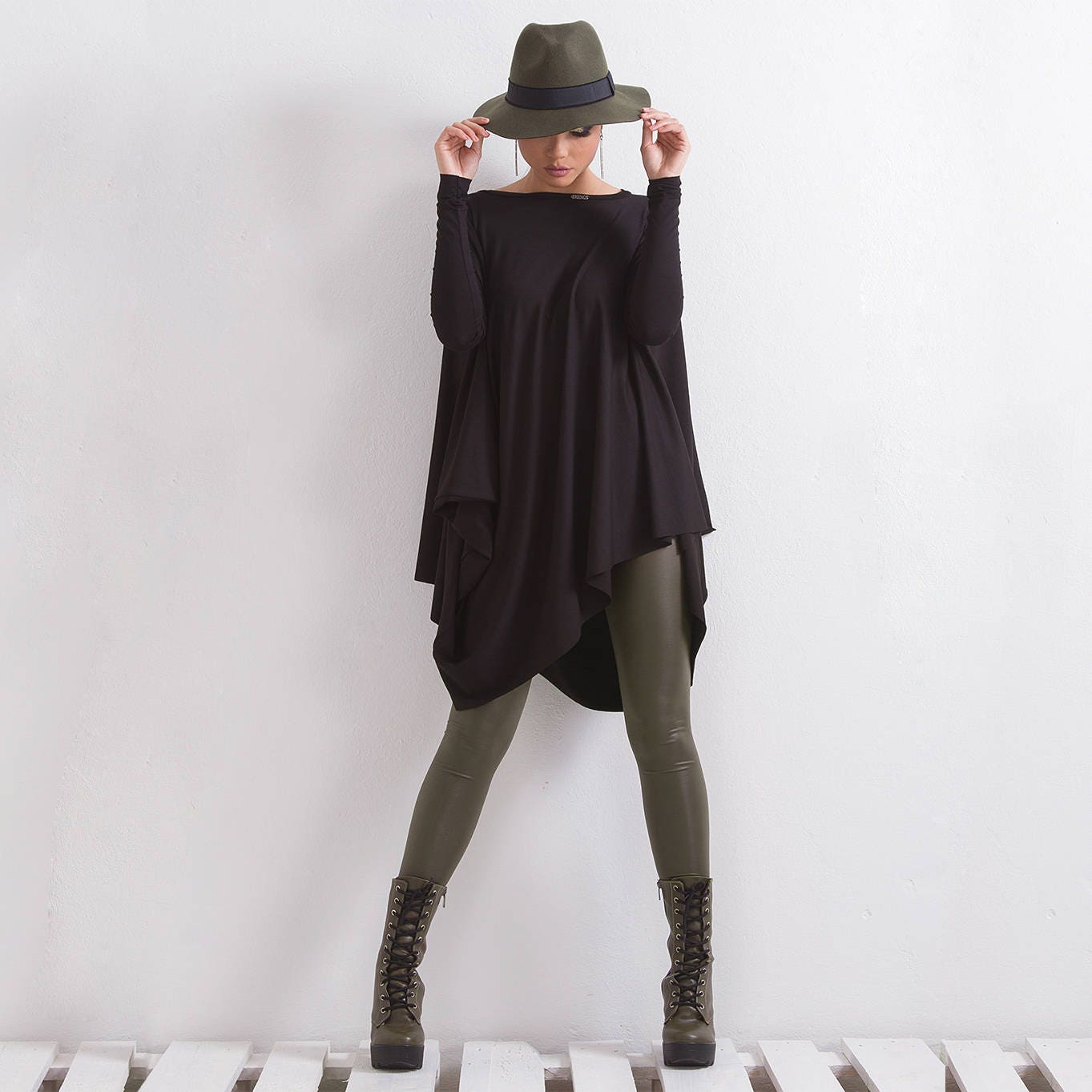 Tunic Tops For Women, Asymmetric Tunic, Plus Size Clothing, Black Tunic, Oversized Tunic, Loose Tunic, Evening Tunic, Winter Clothing