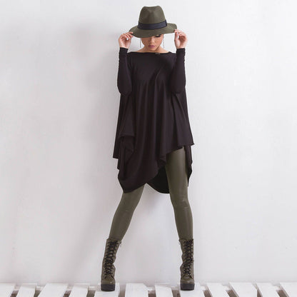 Tunic Tops For Women, Asymmetric Tunic, Plus Size Clothing, Black Tunic, Oversized Tunic, Loose Tunic, Evening Tunic, Winter Clothing