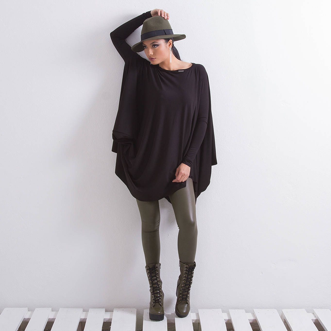 Tunic Tops For Women, Asymmetric Tunic, Plus Size Clothing, Black Tunic, Oversized Tunic, Loose Tunic, Evening Tunic, Winter Clothing