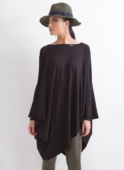 Tunic Tops For Women, Asymmetric Tunic, Plus Size Clothing, Black Tunic, Oversized Tunic, Loose Tunic, Evening Tunic, Winter Clothing
