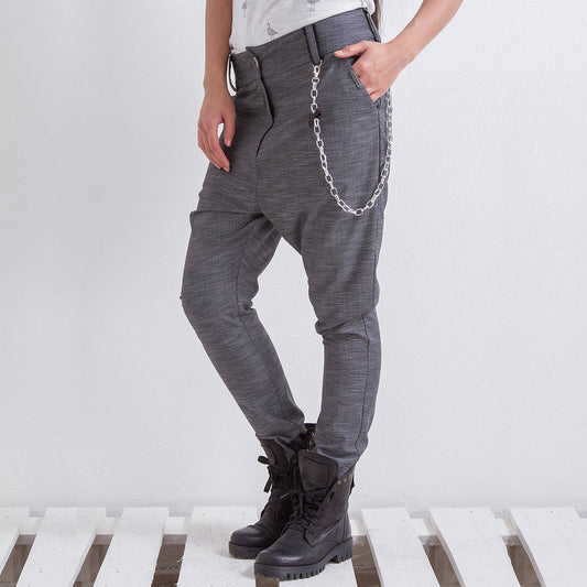 Gray Wool Pants, Winter Wool Pants For Women, Drop Crotch Pants, Baggy Harem Pants, Plus Size Clothing, Winter Urban Pants, Wool Clothing