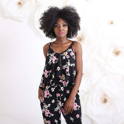 Floral Jumpsuit Women, Loose Jumpsuit, Womens Overalls, Plus Size Clothing