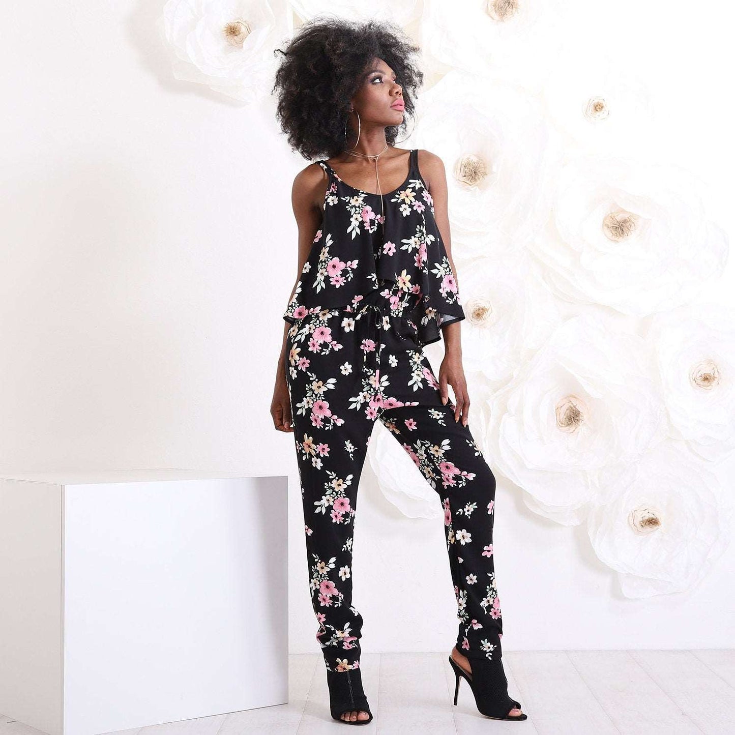 Floral Jumpsuit Women, Loose Jumpsuit, Womens Overalls, Plus Size Clothing