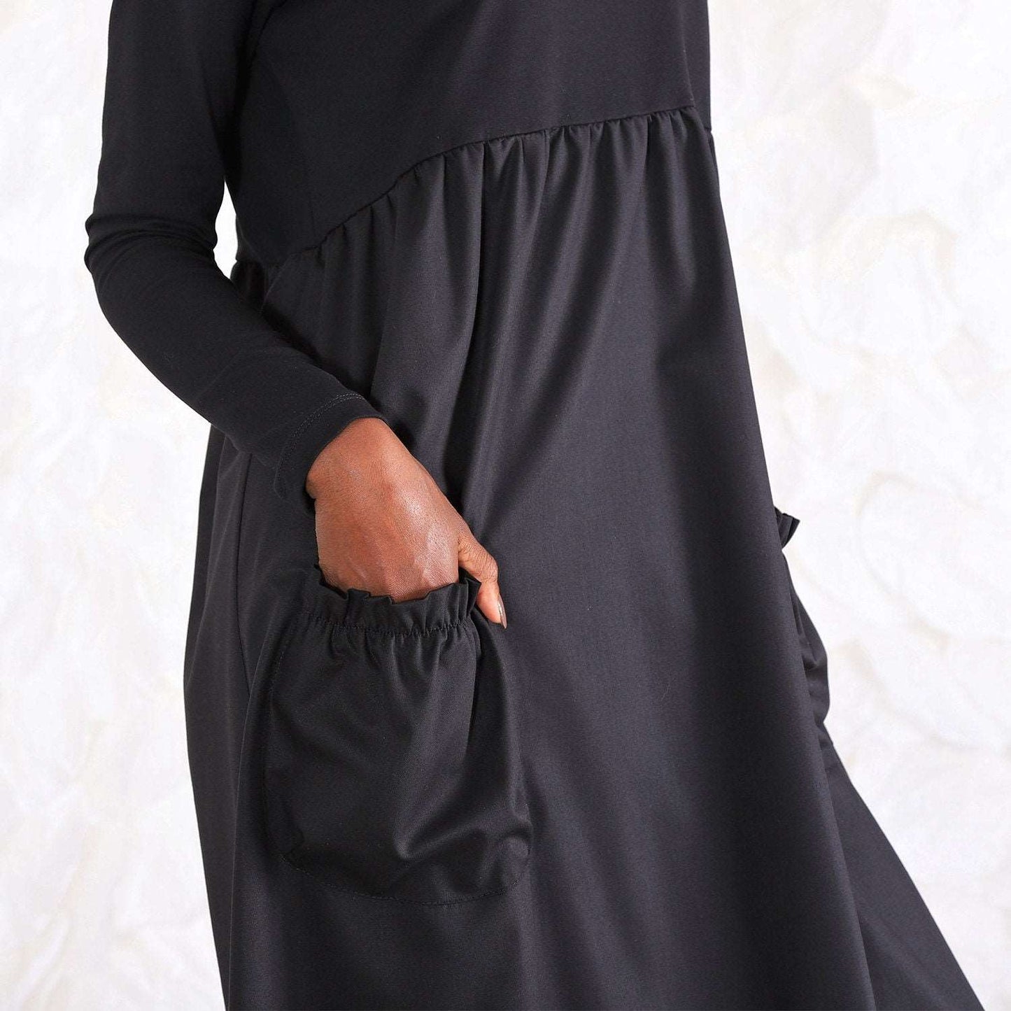 Black Plus Size Dress, Kaftan Dress With Pockets, Womens Clothing