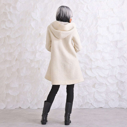 Hooded Swing Coat, Wool Winter Coat, Trendy 2023 Winter Loose Oversized Jacket by Friends Fashion