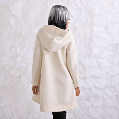 Hooded Swing Coat, Wool Winter Coat, Trendy 2023 Winter Loose Oversized Jacket by Friends Fashion