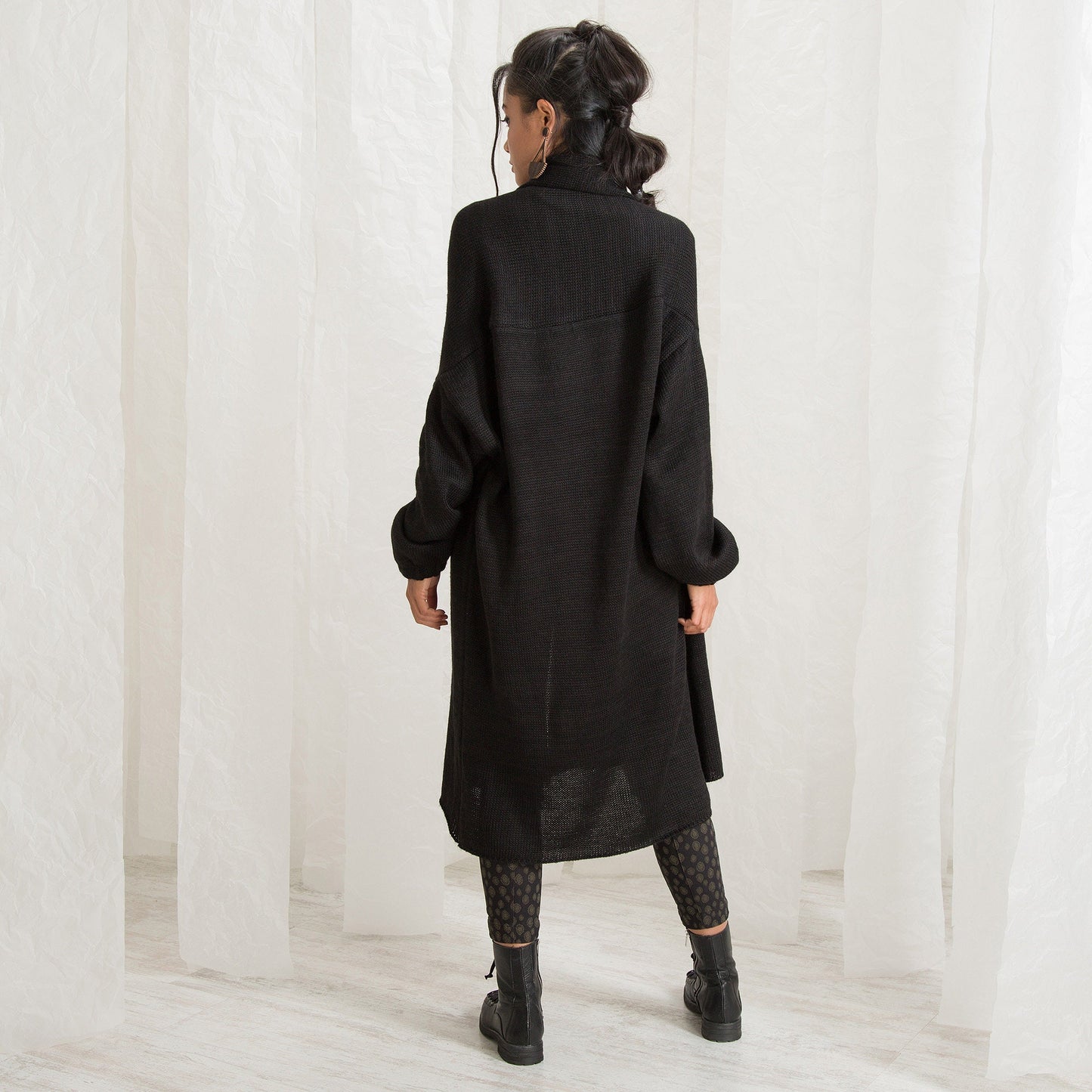 Winter Cardigan Coat For Women, Black Wool Cardigan, Wrap Cardigan Coat, Plus Size Clothing, Knitted Cardigan, Warm Coat Cardigan, Long