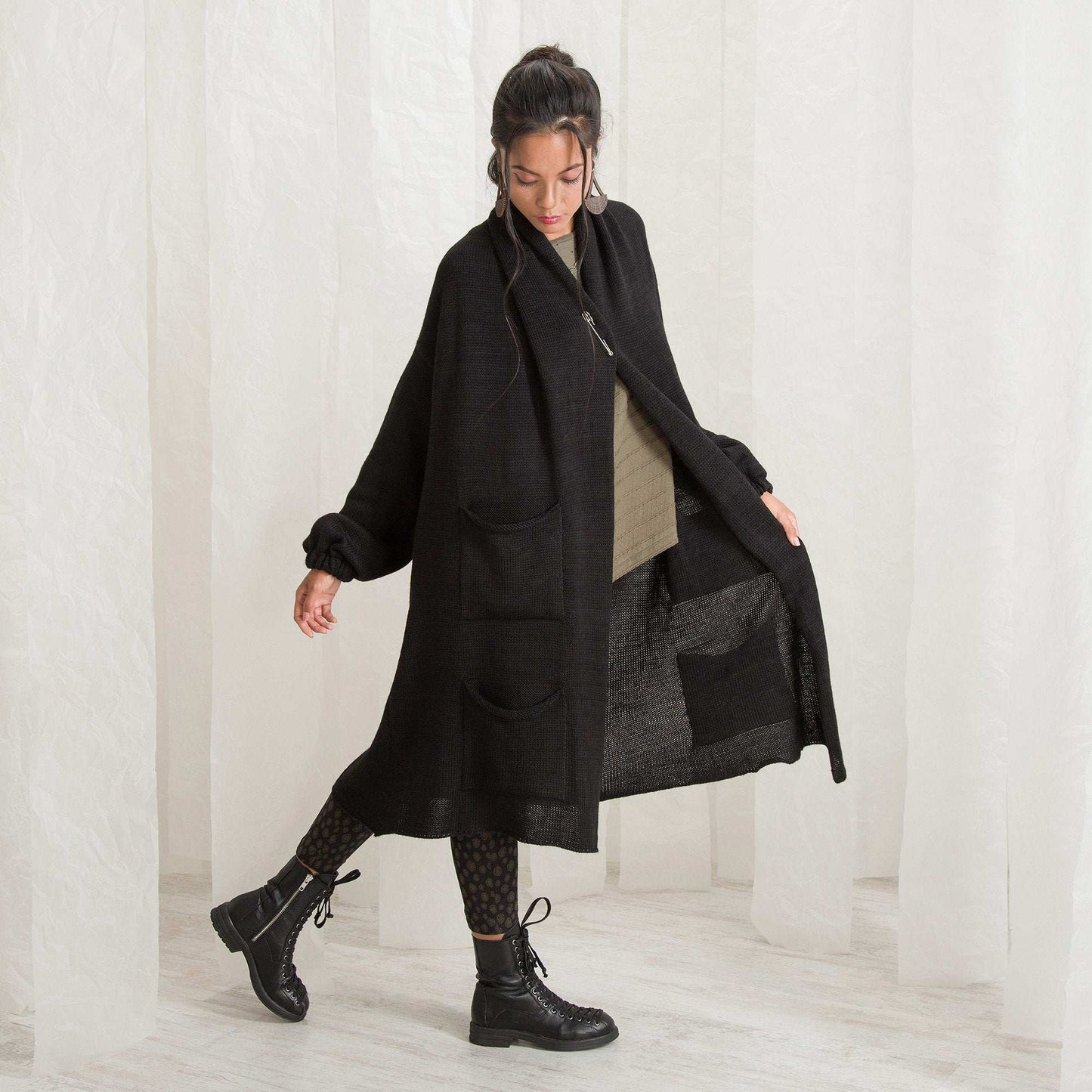 Women Knit Cardigan Sweater, Wool Coat Vest, Plus Size Clothing, Knitt Clothes