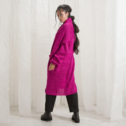 Purple Knit Cardigan, Loose Knit Cardigan Coat, Wrap Long Cardigan, Plus Size Clothing, Wool Cardigan Sweater, Merino Wool Cardigan, Warm