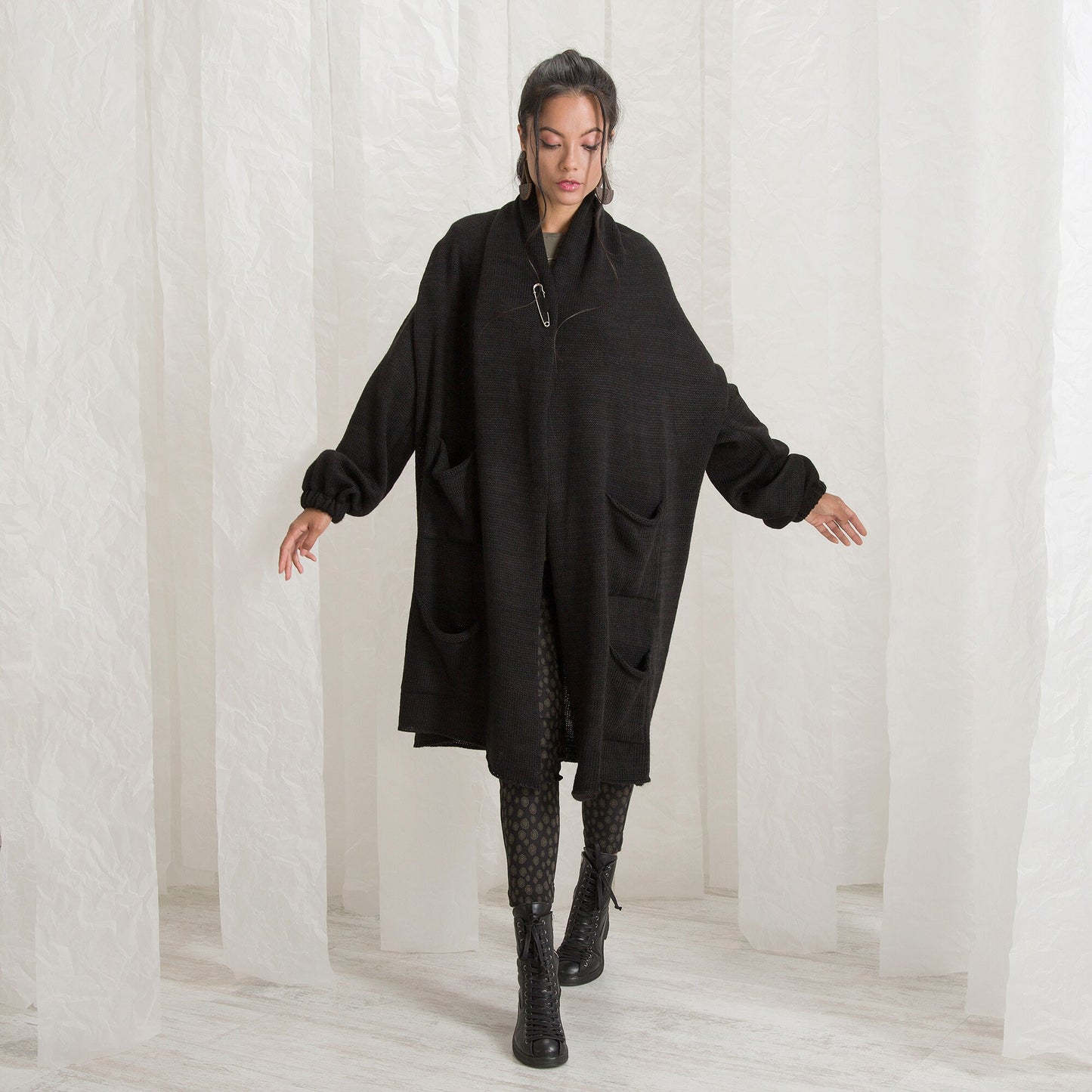 Merino Wool Cardigan, Knitted Winter Cardigan, Plus Size Clothing, Long Sleeve Cardigan, Women Wool Cardigan, Long Cardigan With Pockets