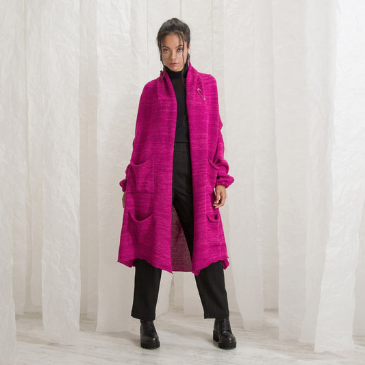 Women Wool Cardigan Sweater, Knit Winter Coat, Plus Size Clothing, Knitt Clothes