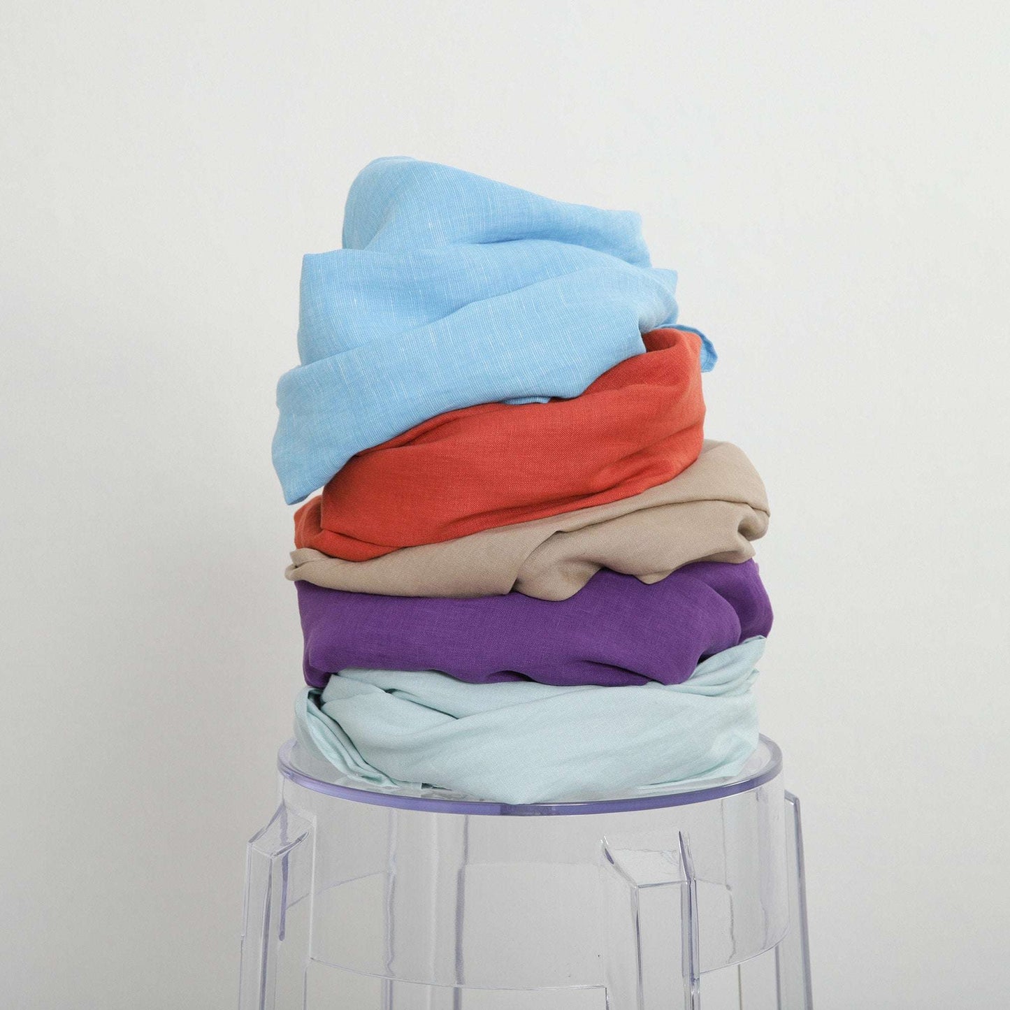 Washed Linen Scarf, Long and Wide Soft Shawl