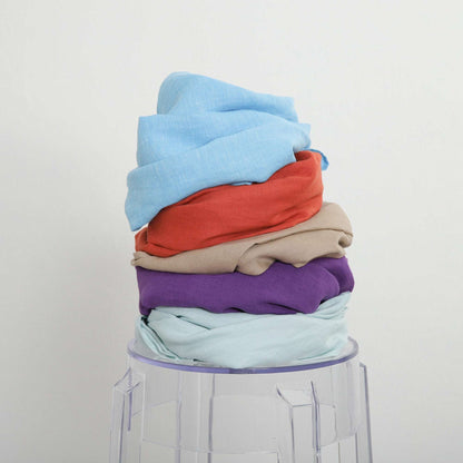 Washed Linen Scarf, Long and Wide Soft Shawl