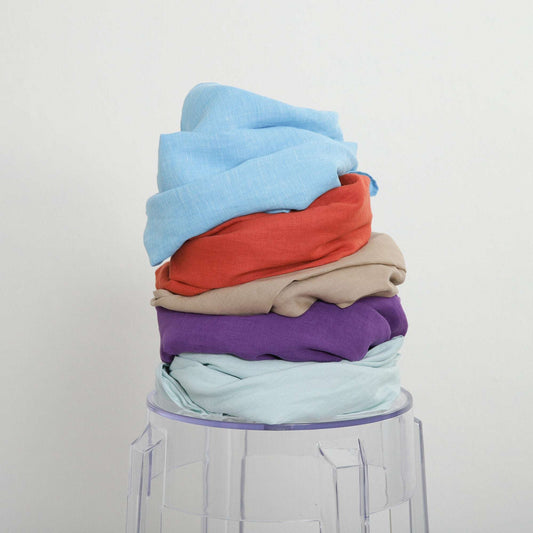 Washed Linen Scarf, Long and Wide Soft Shawl