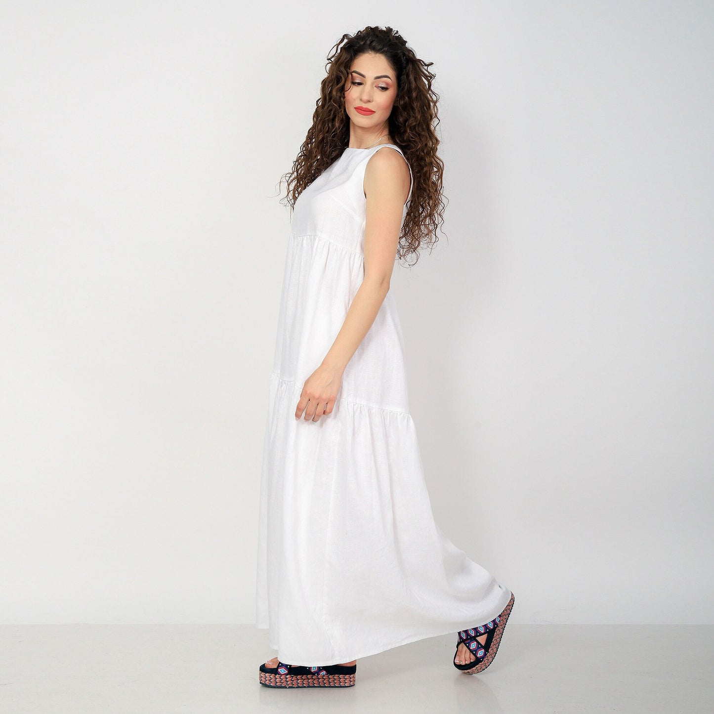 Long Linen Dress, Loose Linen Dress, Maternity Linen Dress, Plus Size Dress, Linen Clothing for Women