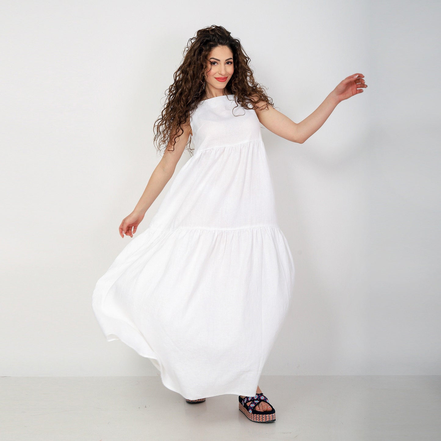 Long Linen Dress, Loose Linen Dress, Maternity Linen Dress, Plus Size Dress, Linen Clothing for Women