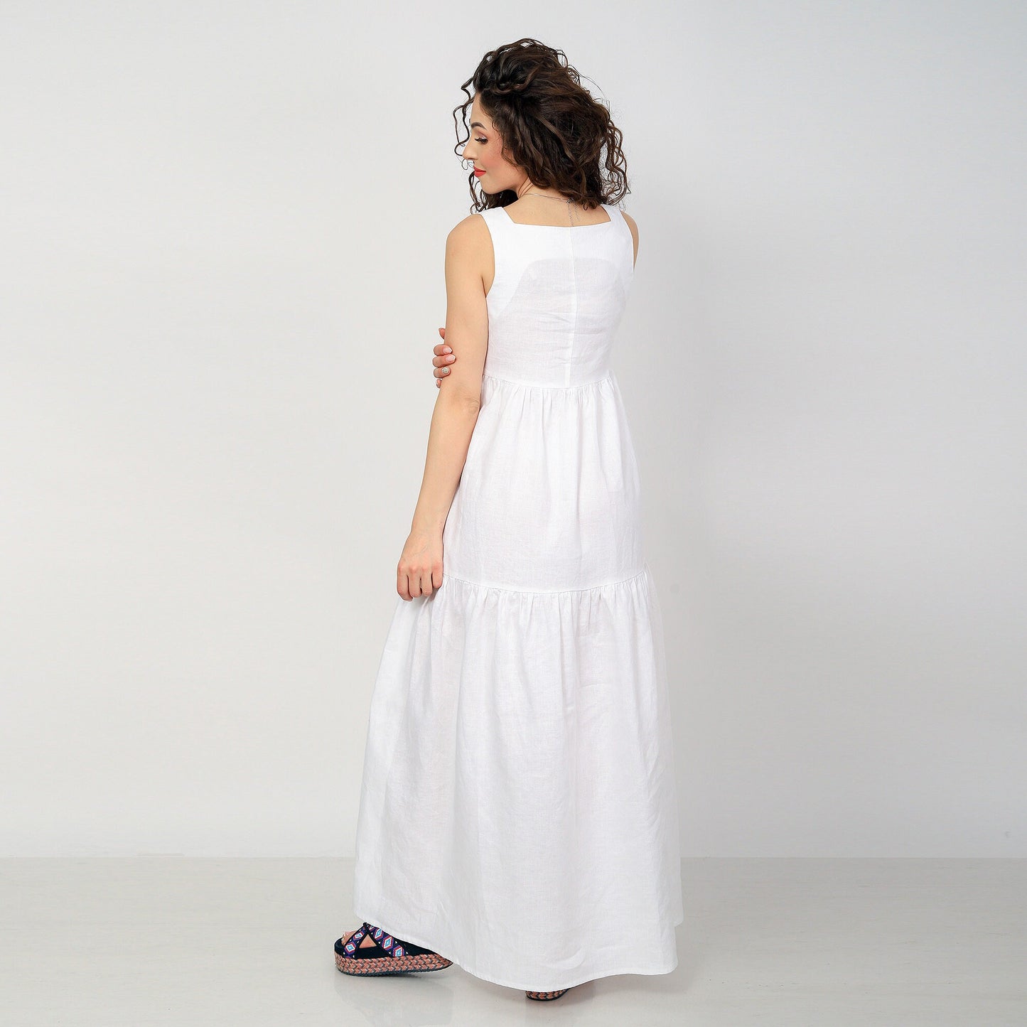Long Linen Dress, Loose Linen Dress, Maternity Linen Dress, Plus Size Dress, Linen Clothing for Women
