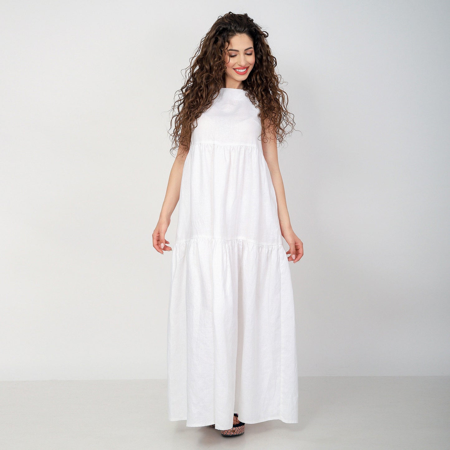 Long Linen Dress, Loose Linen Dress, Maternity Linen Dress, Plus Size Dress, Linen Clothing for Women