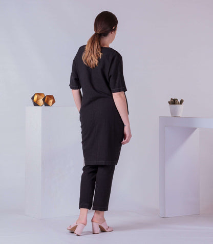 Loose Woman Tunic, Baggy Lady Shirt, Maternity Dress, Minimalist Basic Dress, Half Sleeve Plain Dress Shirt, Trendy 2022 Fashion