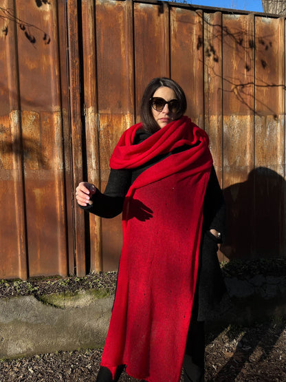 Raspeberry Scarf, Scarf, Mom Gift, Best Gift, Huge Scarf, Big Scarf, Warm Scarf, Hand made Scarf, Knitted Gift, Mom birthday gift, Red Shawl