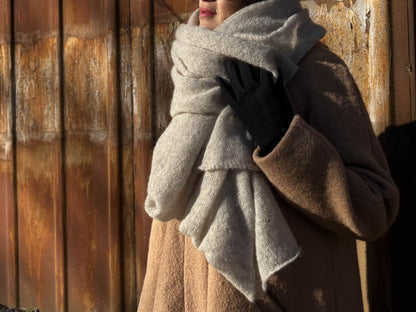 Scarf, Mom Gift, Best Gift, Beige Scarf, Huge Scarf, Big Scarf, Burqa, Warm Scarf, Hand made Scarf, Knitted Gift, Mom birthday gift, Shawl