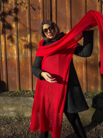 Raspeberry Scarf, Scarf, Mom Gift, Best Gift, Huge Scarf, Big Scarf, Warm Scarf, Hand made Scarf, Knitted Gift, Mom birthday gift, Red Shawl