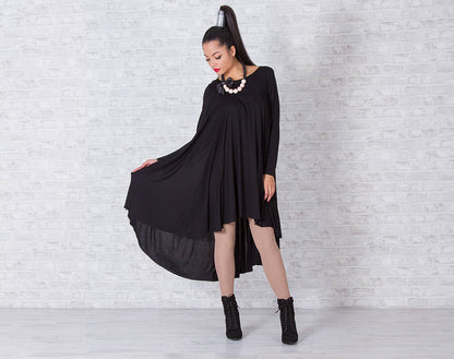 OVERSIZE Tunic/ Woman Tunic/ Loose Tunic/ Black Tunic/ Asymmetrical Tunic/ Plus Size Tunic/ Maxi Tunic/ Jersey Tunic/ Friends Fashion