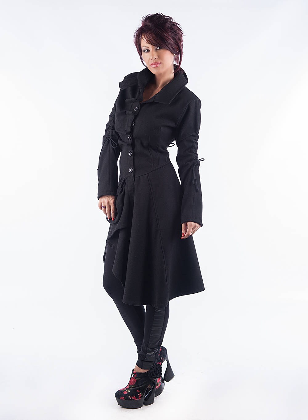 Winter Coat/ Black Coat/ Asymmetrical Coat/ Elegant Coat/ Warm Coat/ Woman Coat/ Cashmere Coat/ Wool Coat/ Woman Jacket/ Friends Fashion