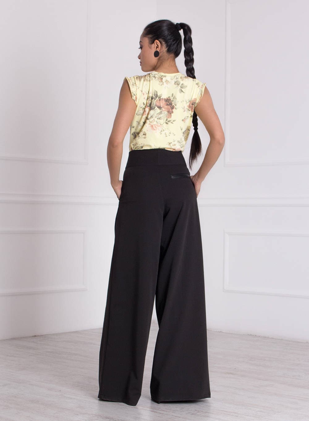 Wide Leg Pants Palazzo High Waisted Pant With Pockets, Loose Wide Leg Trousers