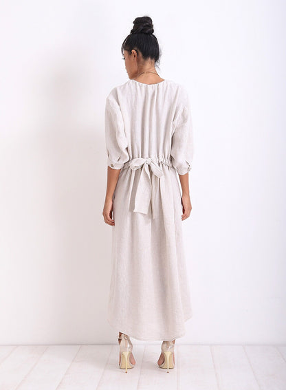 Linen Casual Dress, Long Summer Dress, Linen  Clothing