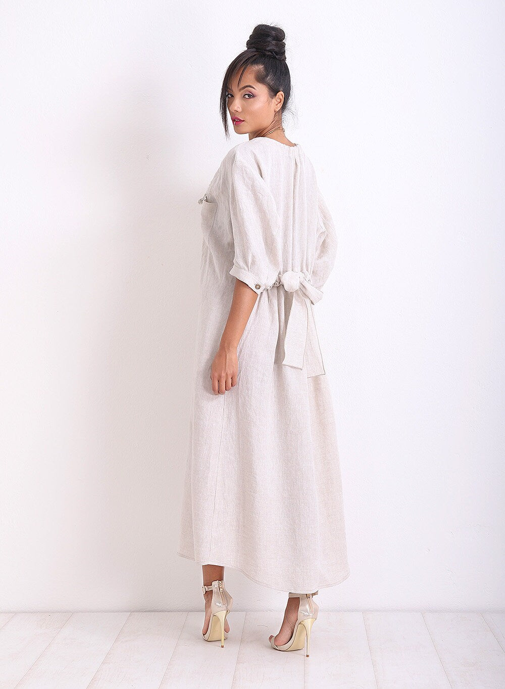 Linen Loose Dress, Linen Casual Dress, Long Summer Dress, Loose Beach Clothing