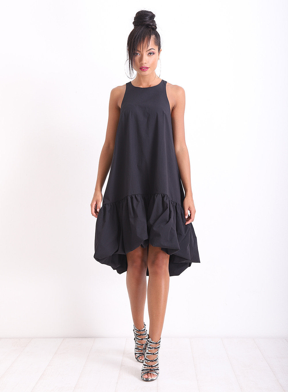 Little Black Linen Dress, Summer Loose Dress, Party Midi Off Shoulder Dress, Casual Asymmetrical Dress