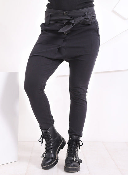 Casual Black Woman Pants/ Drop Crotch Pants/ Harem Loose Pants/ Woman Trousers/ Pants With Pockets/ Baggy Pants/ Casual Trousers/ Friends