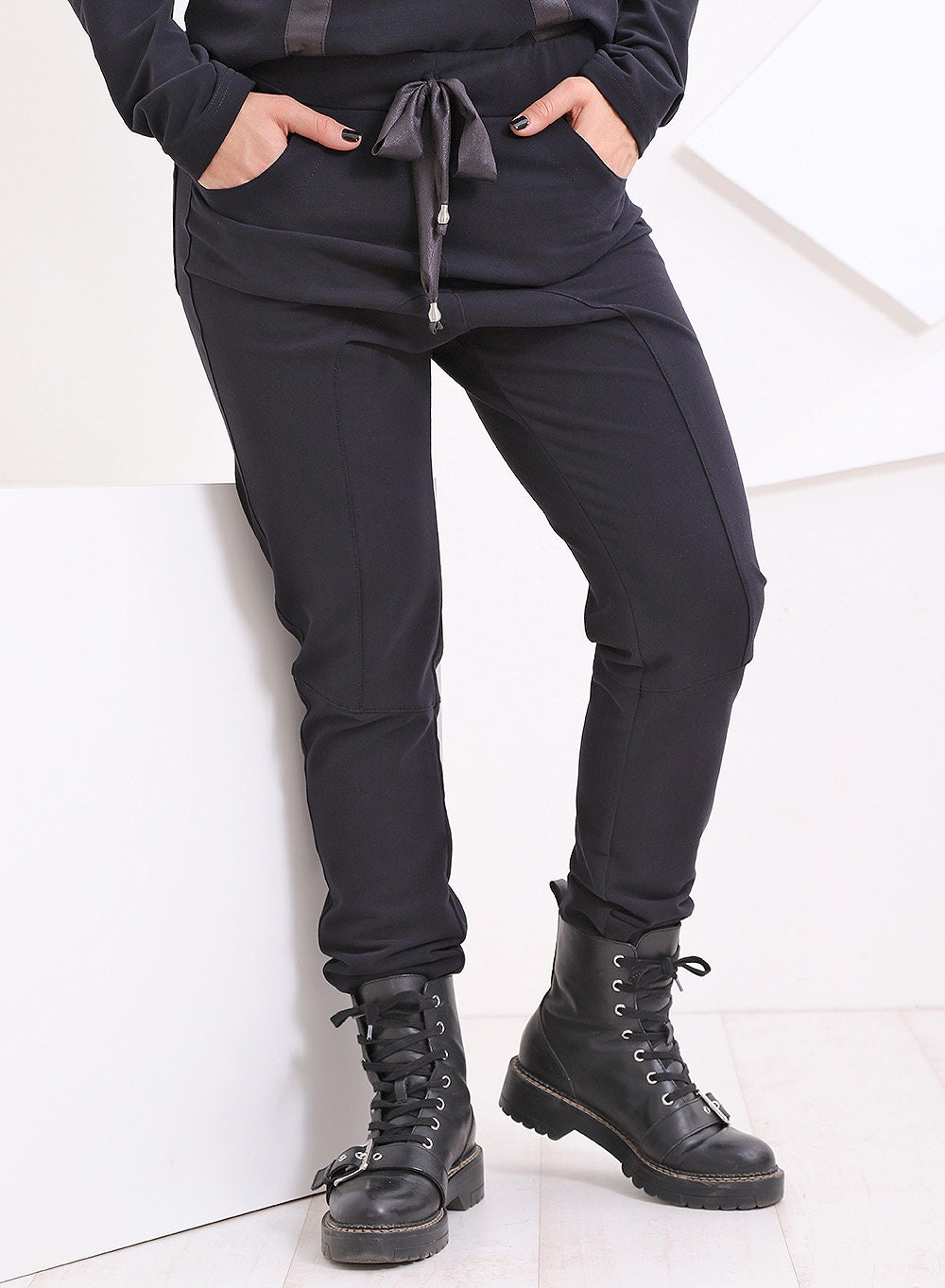 Cotton Pants, Harem Womens Pants, Drop Crotch Pants, Black pants, Black trousers, Cotton trousers, Casual pants, Everyday trousers