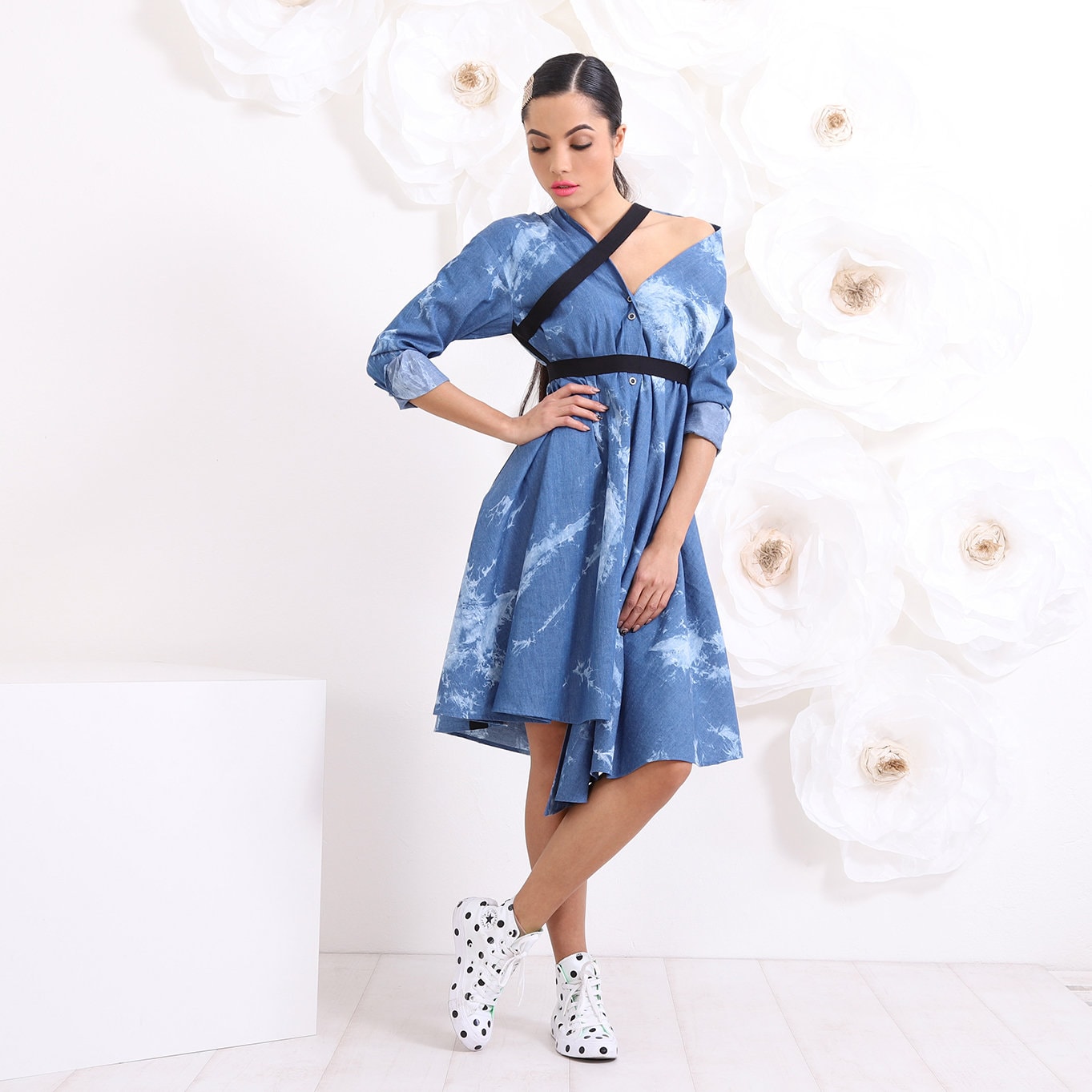 Denim Dress, Denim Party Outfit, Off the Shoulder Dress, Streetwear Jeans Dress, Cotton Everyday Denim dress 2023 Trends by Friends Fashion