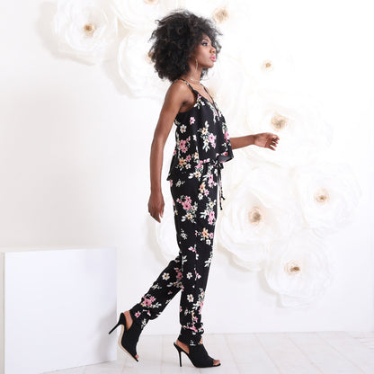 Floral Jumpsuit Women, Loose Jumpsuit, Womens Overalls, Plus Size Clothing