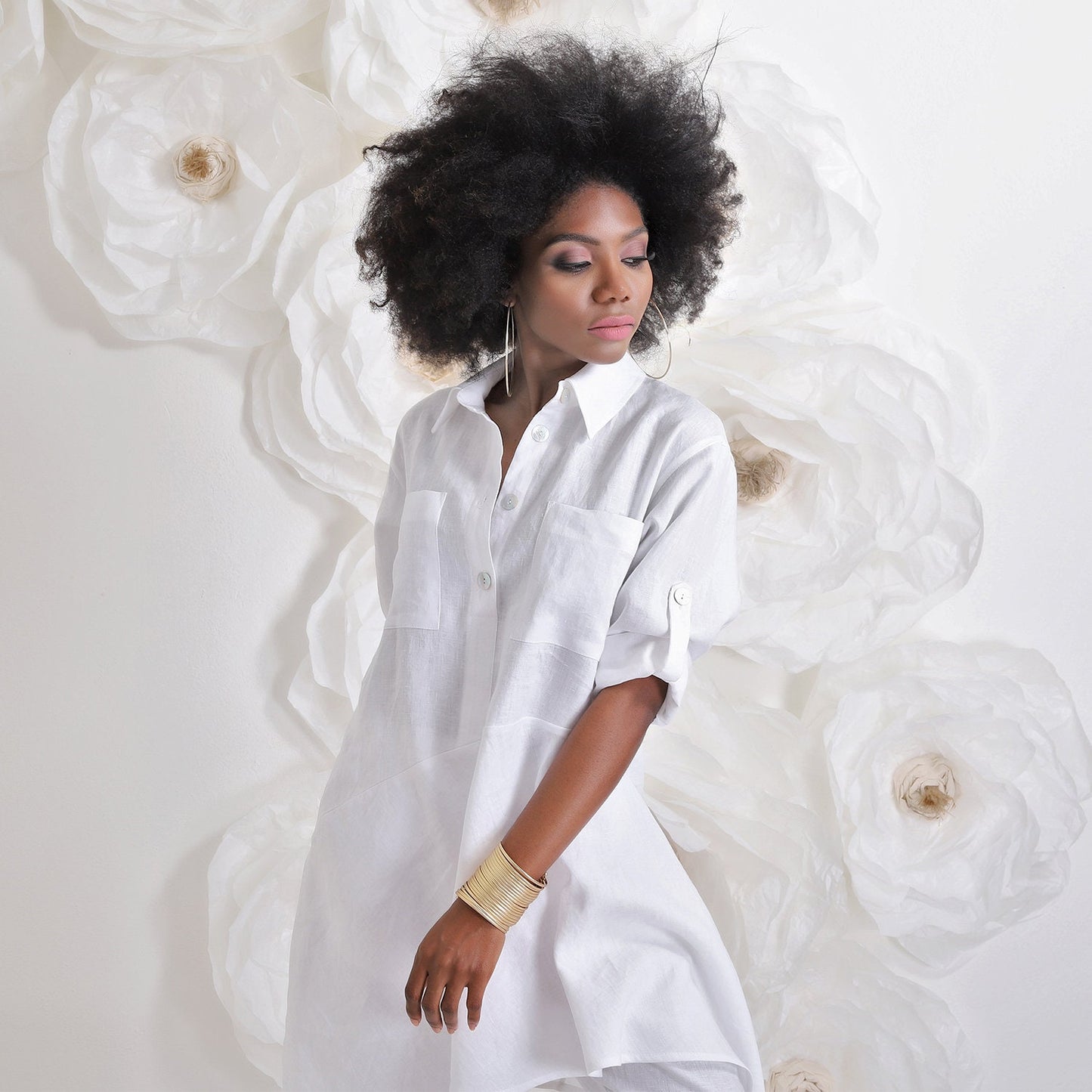 White Linen Tunic, Linen Women Summer Clothing