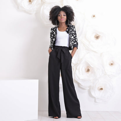 Black Palazzo Pants, Wide Leg Pants, High Waisted Pants, Womens Plus Size Clothing