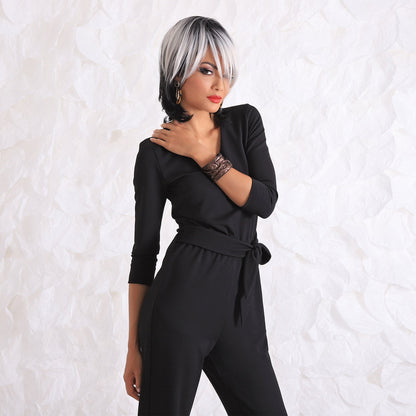 Black Womens Jumpsuit, Black Overalls Women, Harem Jumpsuit