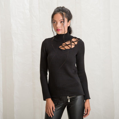 Black Women Sweater, Long Sleeve Knit Top, Winter Blouse